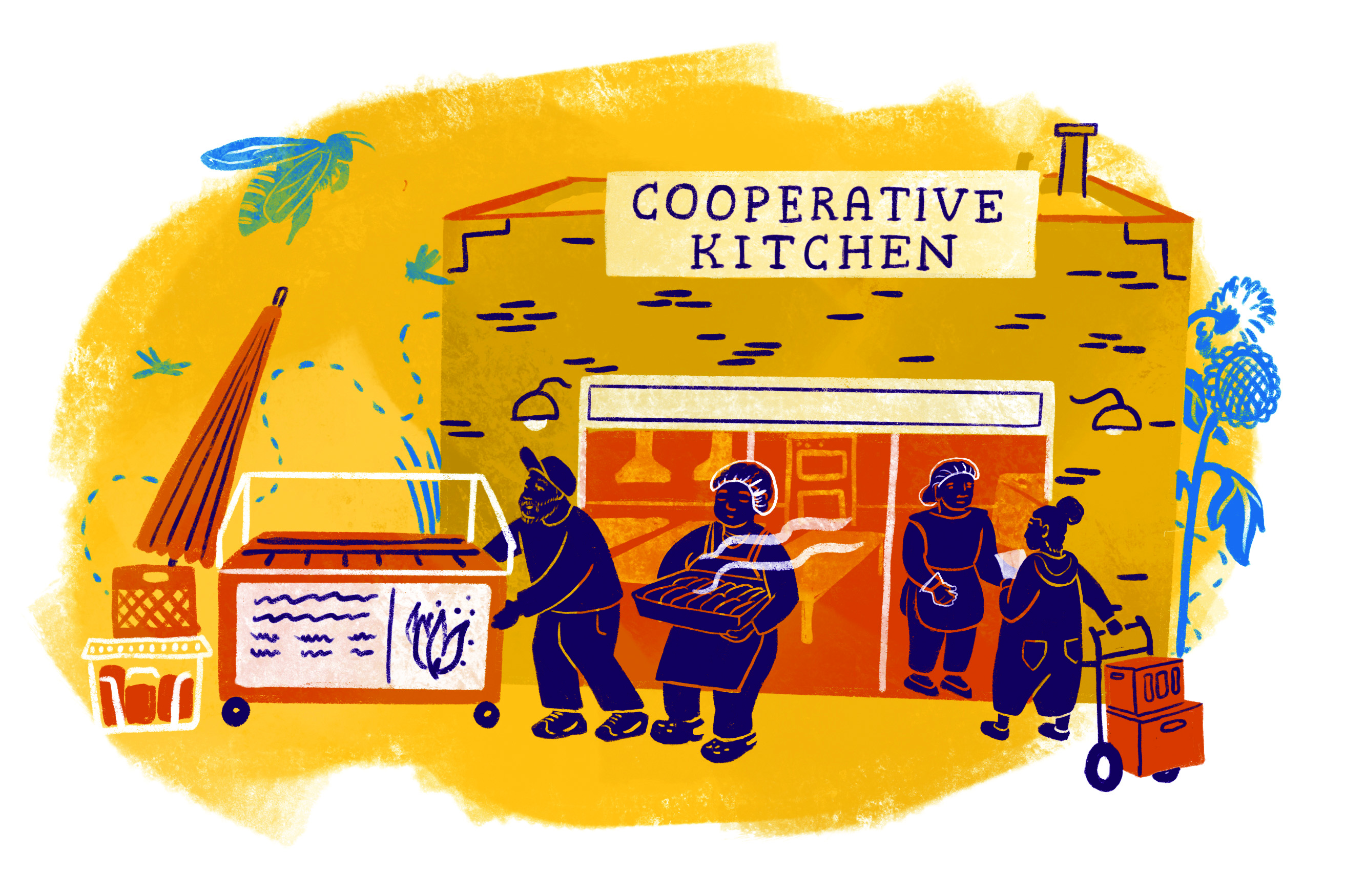 Illustration of cooperative kitchen 